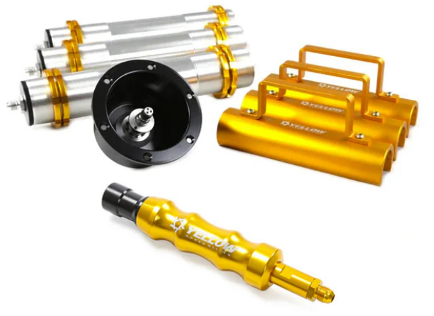 Yellow Speed Racing Air Jacks Kit - 3 Pieces w/ Connector Valve - TunerGoods