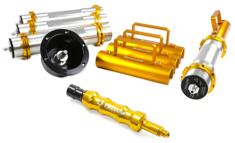 Yellow Speed Racing Air Jacks Kit - 4 Pieces w/ Connector Valve - TunerGoods