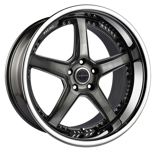 Vertini Wheels RFS2.2 - 19x8.5 Brushed Dual Gunmetal Chrome Lip - TunerGoods