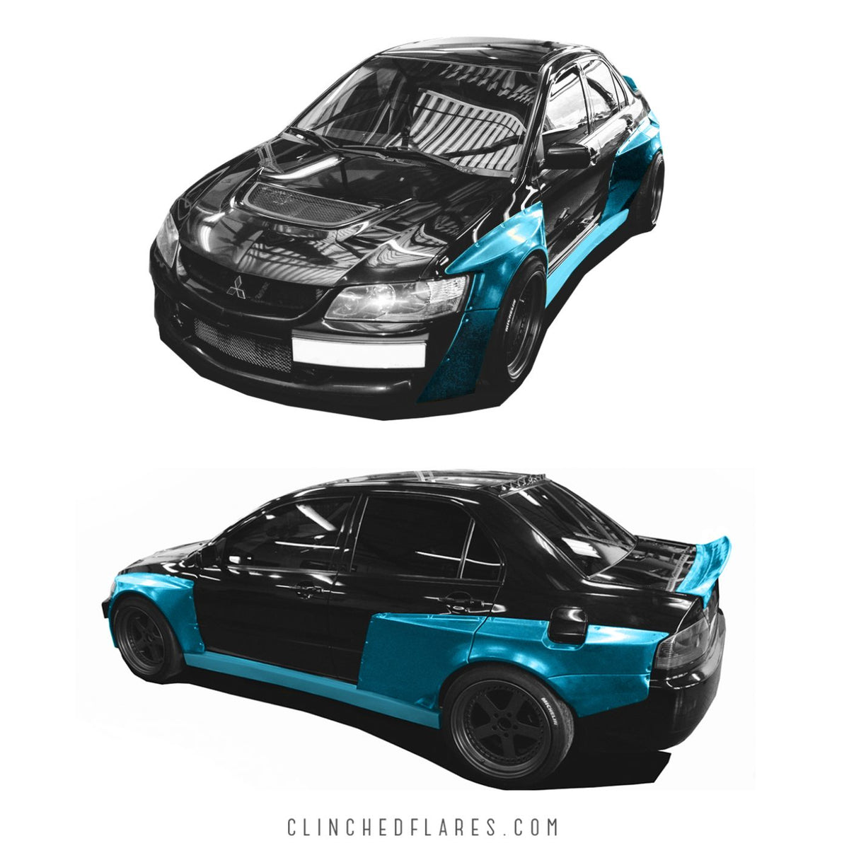Clinched Flares - Mitsubishi Lancer Evolution Widebody Kit – TunerGoods